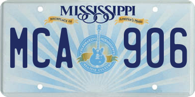 MS license plate MCA906