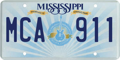 MS license plate MCA911
