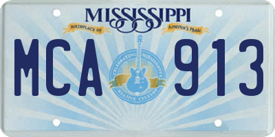 MS license plate MCA913