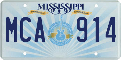 MS license plate MCA914