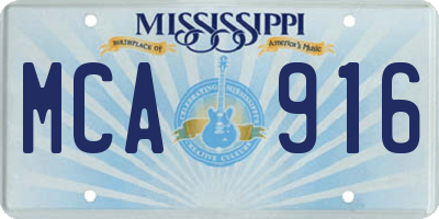 MS license plate MCA916
