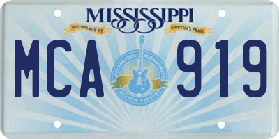 MS license plate MCA919