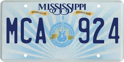 MS license plate MCA924