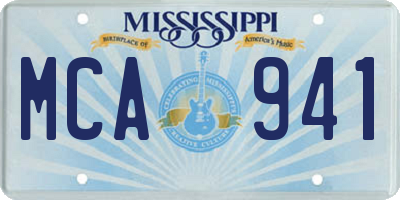 MS license plate MCA941
