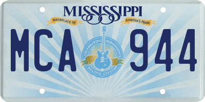 MS license plate MCA944