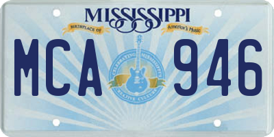 MS license plate MCA946