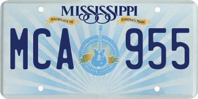 MS license plate MCA955