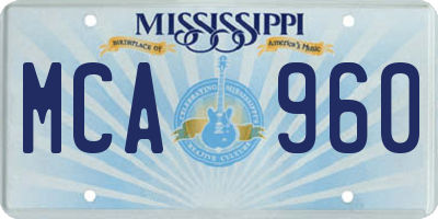 MS license plate MCA960