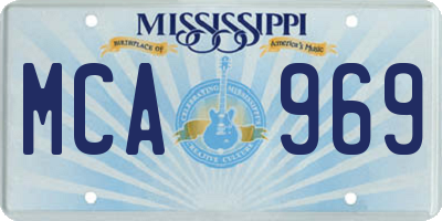 MS license plate MCA969