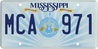 MS license plate MCA971