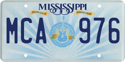 MS license plate MCA976