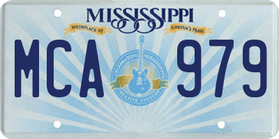 MS license plate MCA979