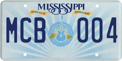 MS license plate MCB004