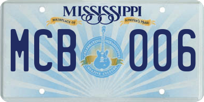 MS license plate MCB006