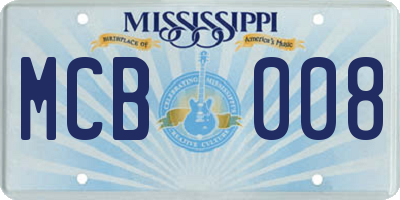 MS license plate MCB008