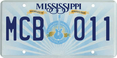 MS license plate MCB011