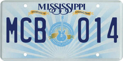 MS license plate MCB014