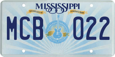 MS license plate MCB022