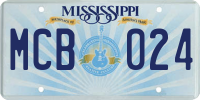 MS license plate MCB024