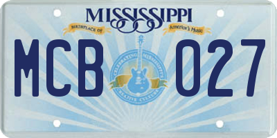 MS license plate MCB027