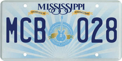 MS license plate MCB028