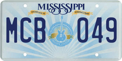 MS license plate MCB049