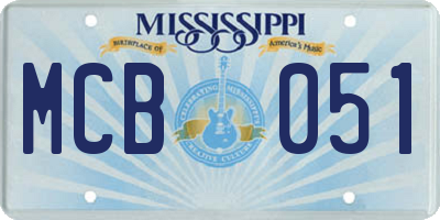MS license plate MCB051
