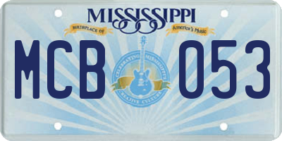 MS license plate MCB053