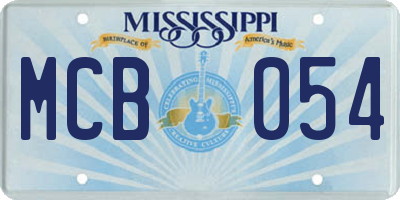 MS license plate MCB054