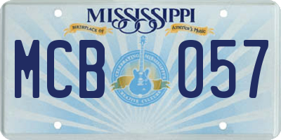 MS license plate MCB057