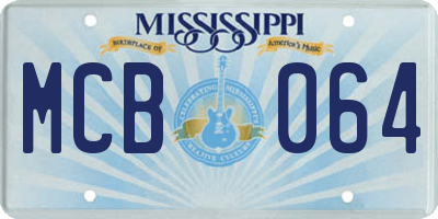 MS license plate MCB064