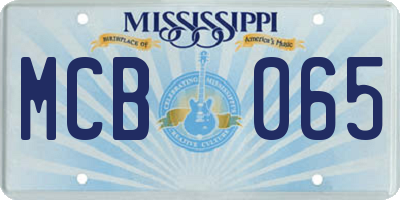 MS license plate MCB065