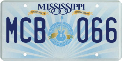 MS license plate MCB066