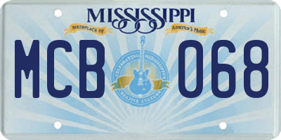 MS license plate MCB068