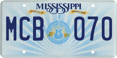 MS license plate MCB070