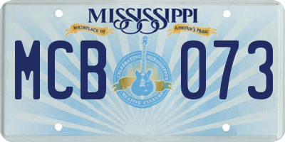 MS license plate MCB073