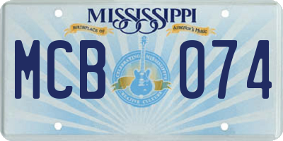 MS license plate MCB074