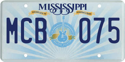 MS license plate MCB075