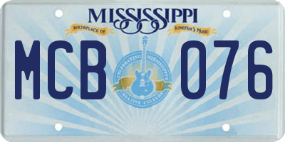 MS license plate MCB076