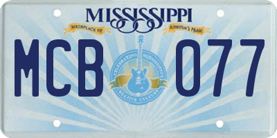 MS license plate MCB077