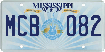 MS license plate MCB082
