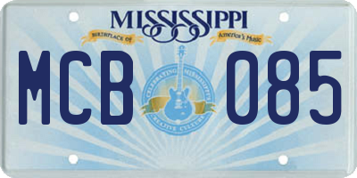 MS license plate MCB085