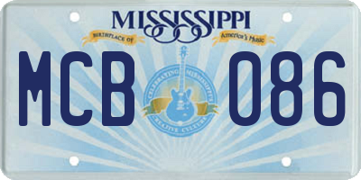 MS license plate MCB086