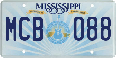MS license plate MCB088