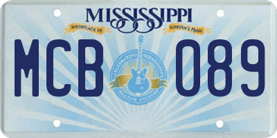 MS license plate MCB089