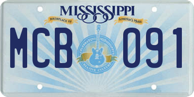 MS license plate MCB091