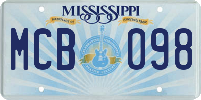 MS license plate MCB098