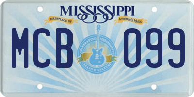 MS license plate MCB099