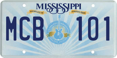 MS license plate MCB101