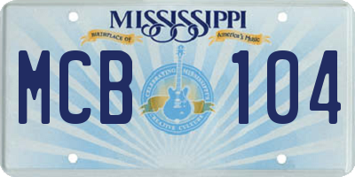 MS license plate MCB104